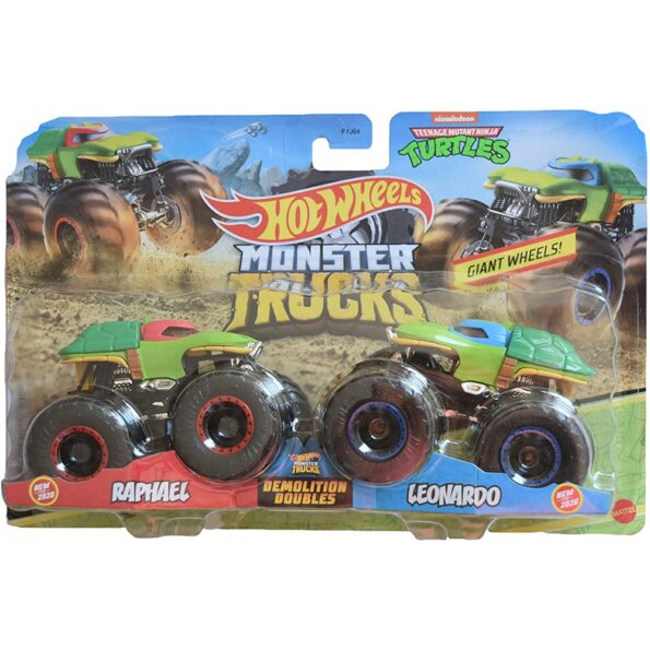 Set Hot Wheels by Mattel Monster Trucks Demolition Doubles Raphael vs Leonardo