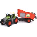 Tractor Dickie Toys Fendt Farm cu remorca